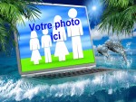 Modle de carte de voeux personnalisable de vacances, rfrence CEtezz003